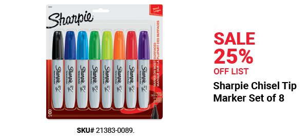 Sharpie Chisel Tip Marker Set of 8