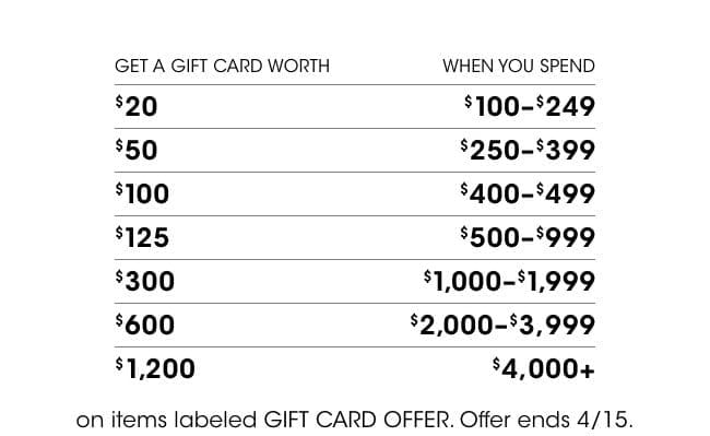 Get a gift card worth up to \\$1200