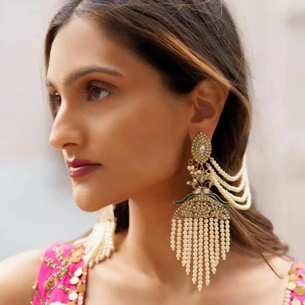 Image of Manveen Pearl Drop Earrings