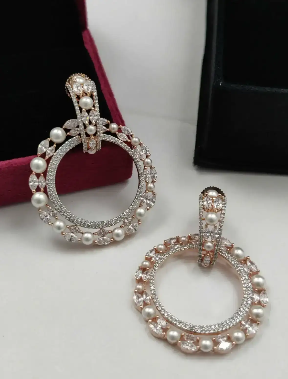 Image of Pearl Dangle AD Earrings