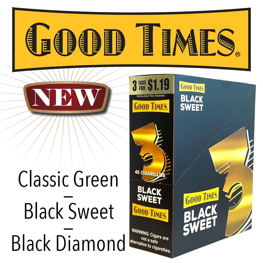 New cigarillos from Good Times: Classic Green, Black Sweet, Black Diamond