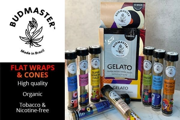 Budmaster flat wraps and cones high quality, organic, Tobacco & nicotine free