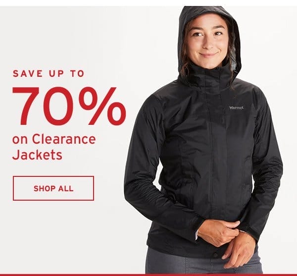 Save up to 70% on Clearance Jackets - Click to Shop All