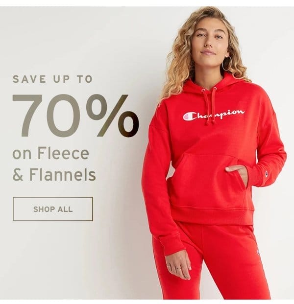 Save up to 70% on Fleece & Flannels - Click to Shop All