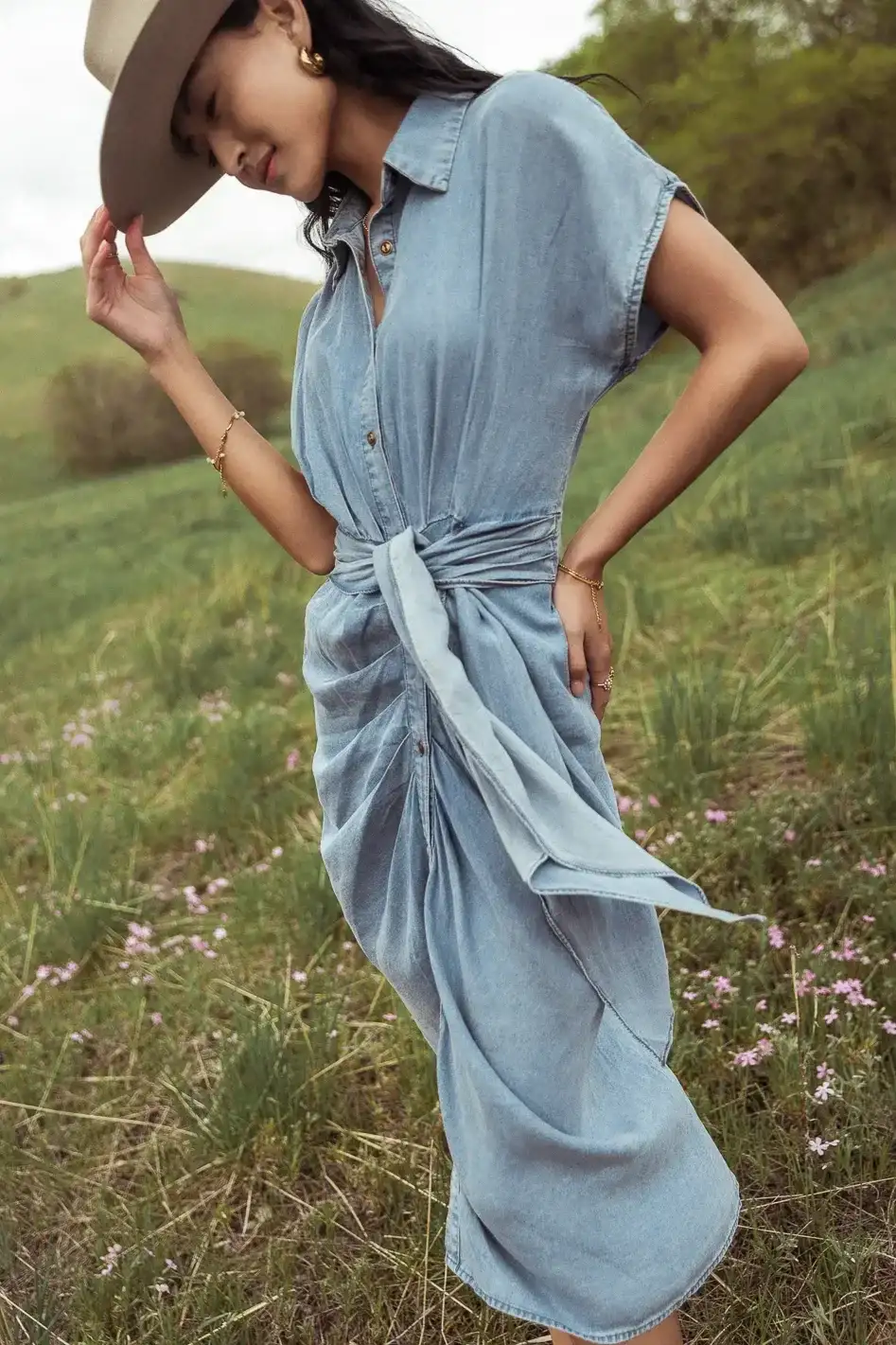 Image of Opal Pleated Midi Dress