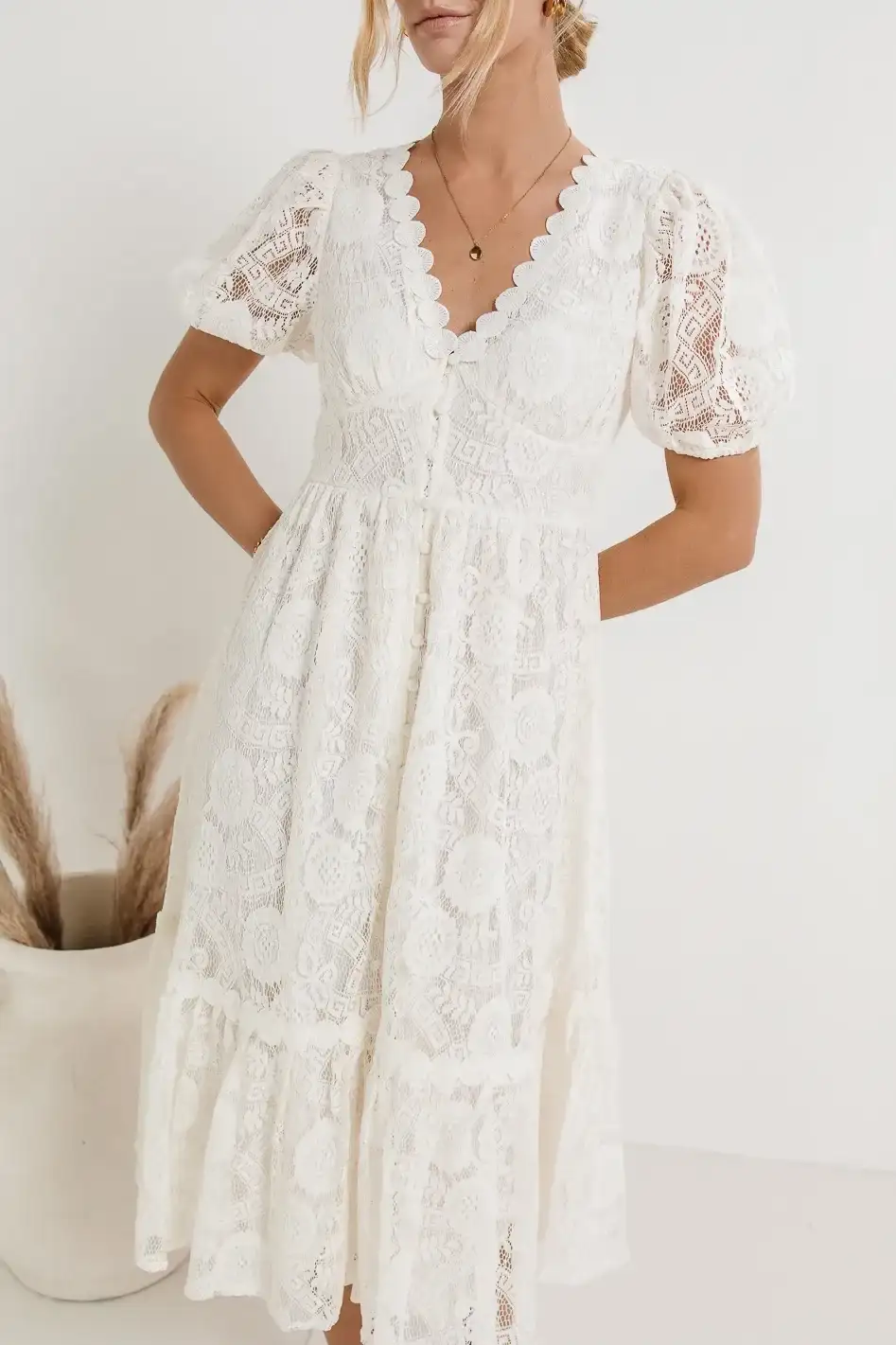 Image of Rowan Lace Dress in White