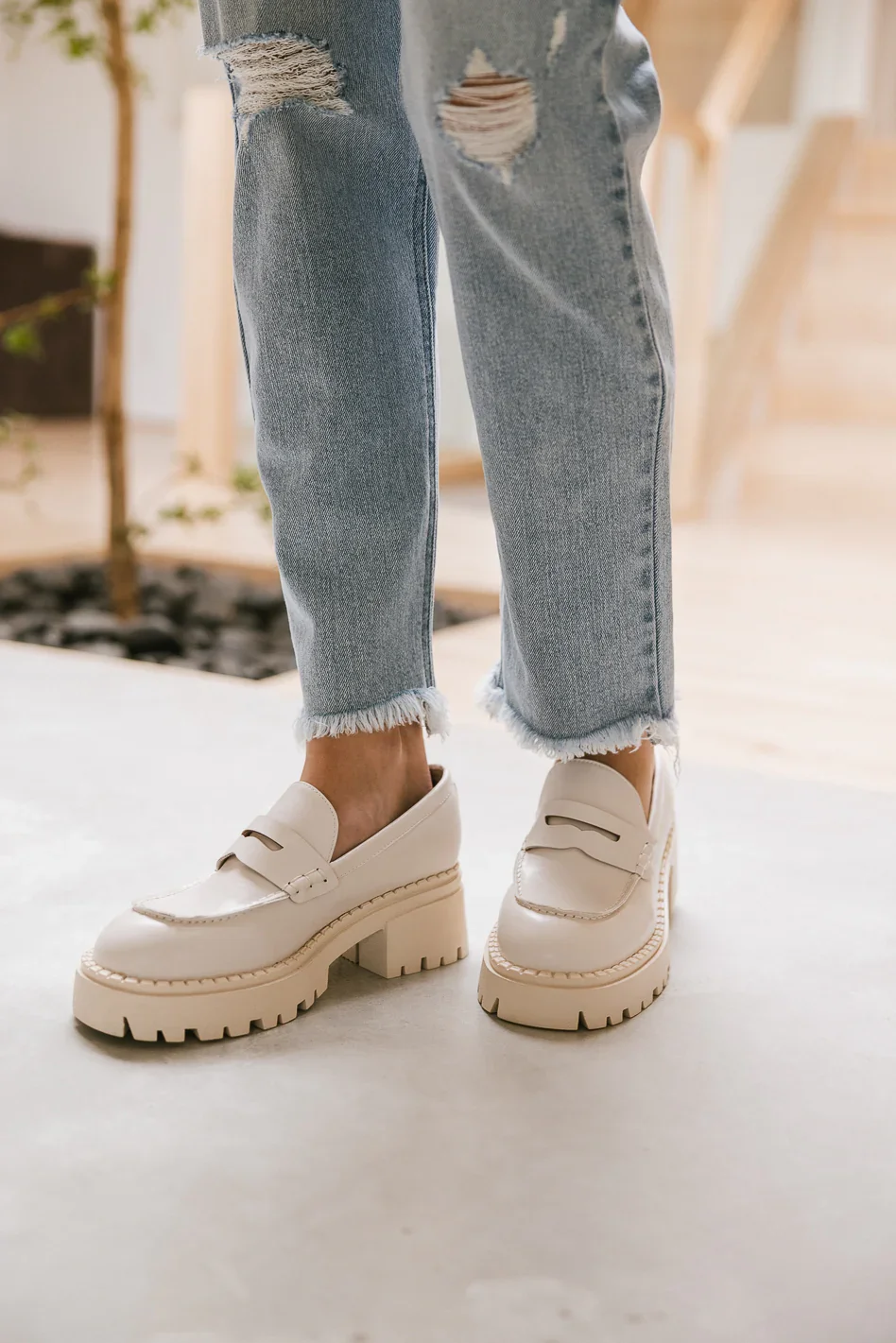 Image of Nikia Platform Loafers in Off White