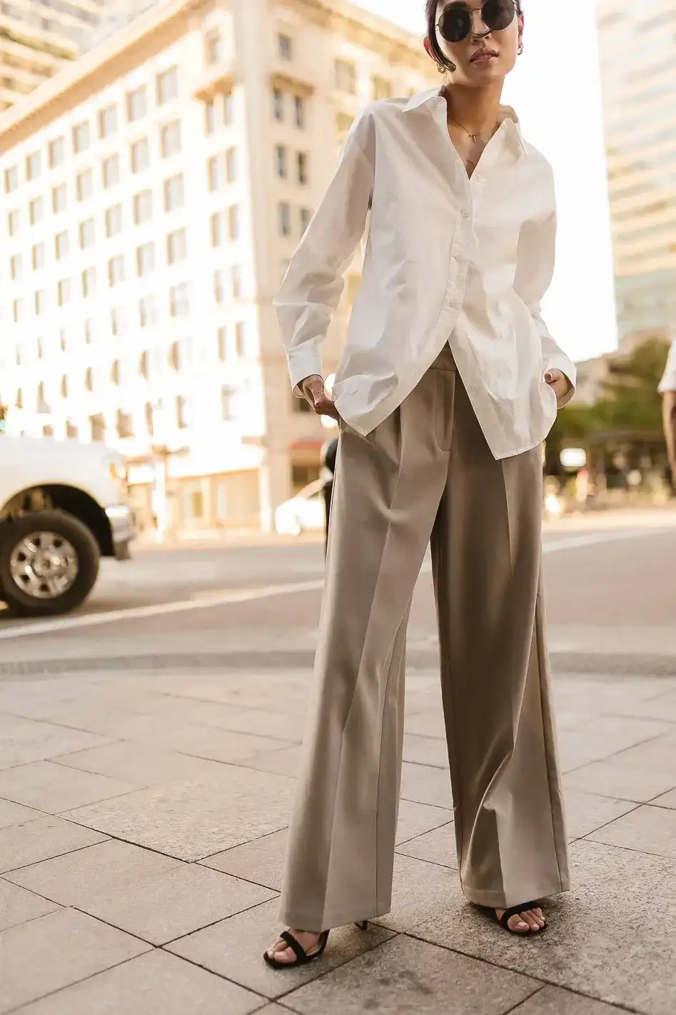 Image of Tobi Wide Leg Pants in Taupe - FINAL SALE