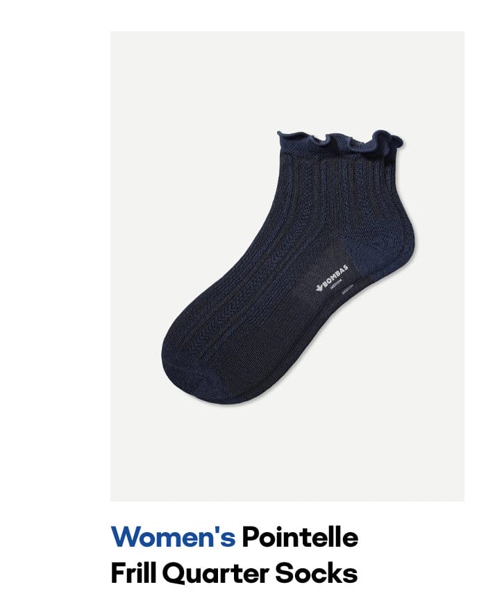 Women's Pointelle Frill Quarter Socks