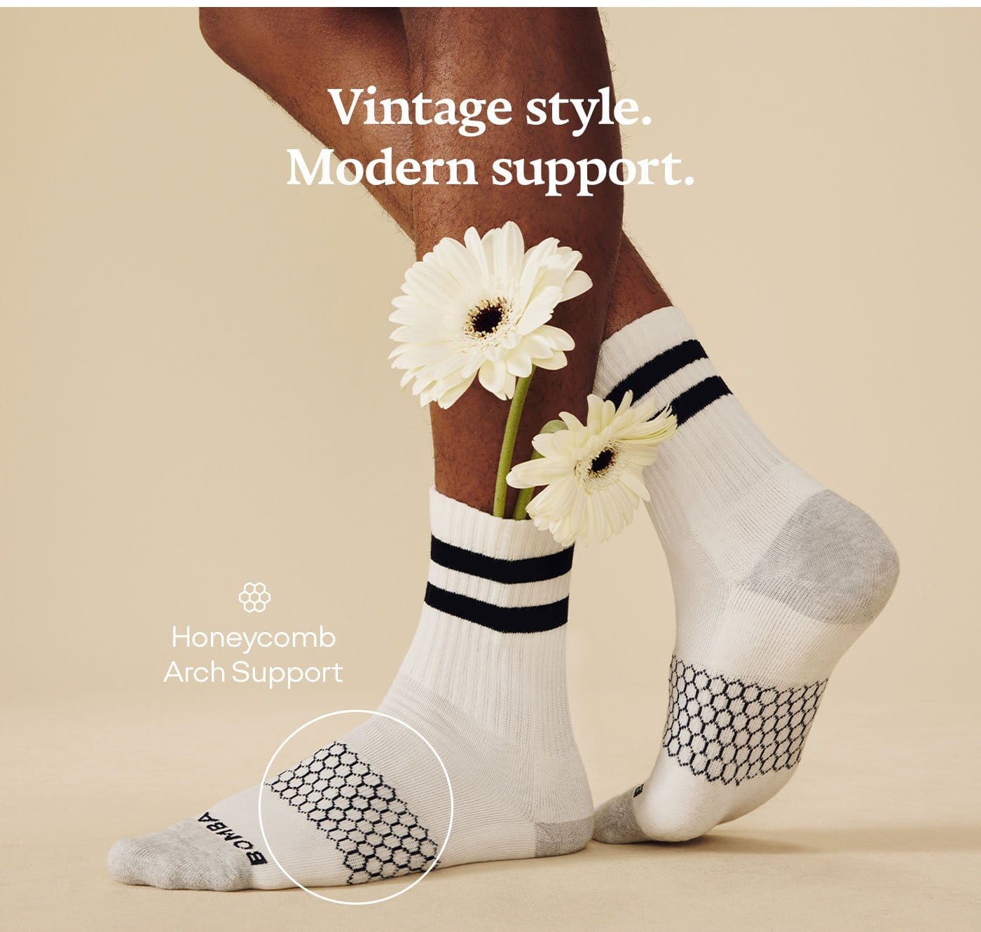 VINTAGE STYLE. | MODERN SUPPORT. | HONEYCOMB ARCH SUPPORT 
