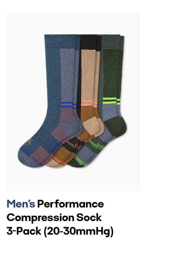 Men's Performance Compression Sock 3-Pack (20-30mmHg)