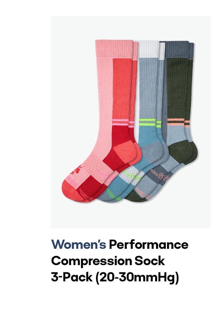 Women's Performance Compression Sock 3-Pack (20-30mmHg)
