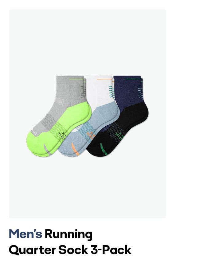 Men's Running Quarter Sock 3-Pack