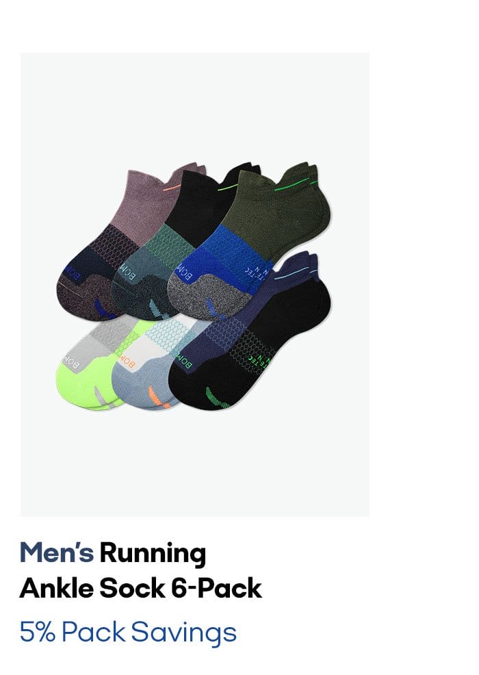 Men's Runnning Ankle Sock 6-Pack | 5% Pack Savings