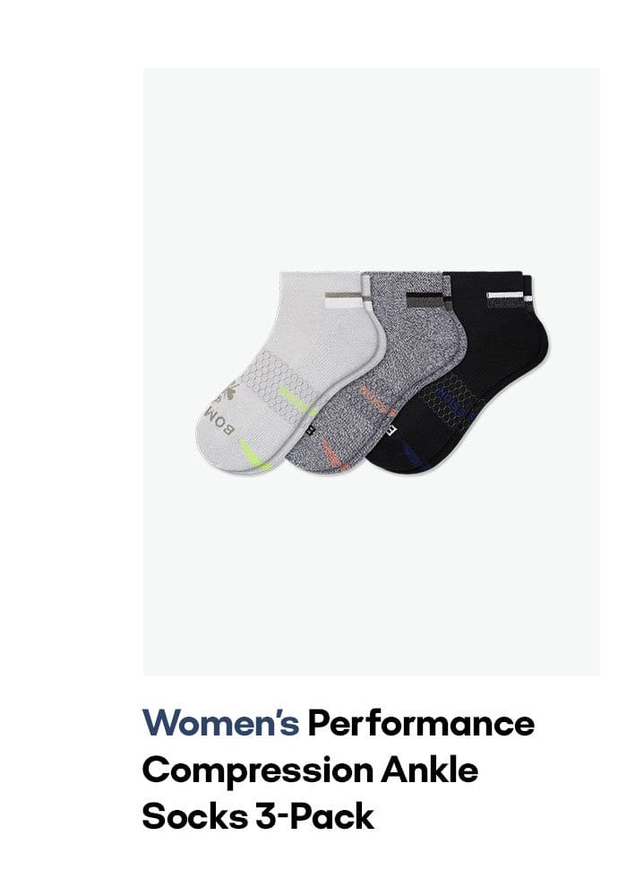 Women's Performance Compression Ankle Socks 3-Pack