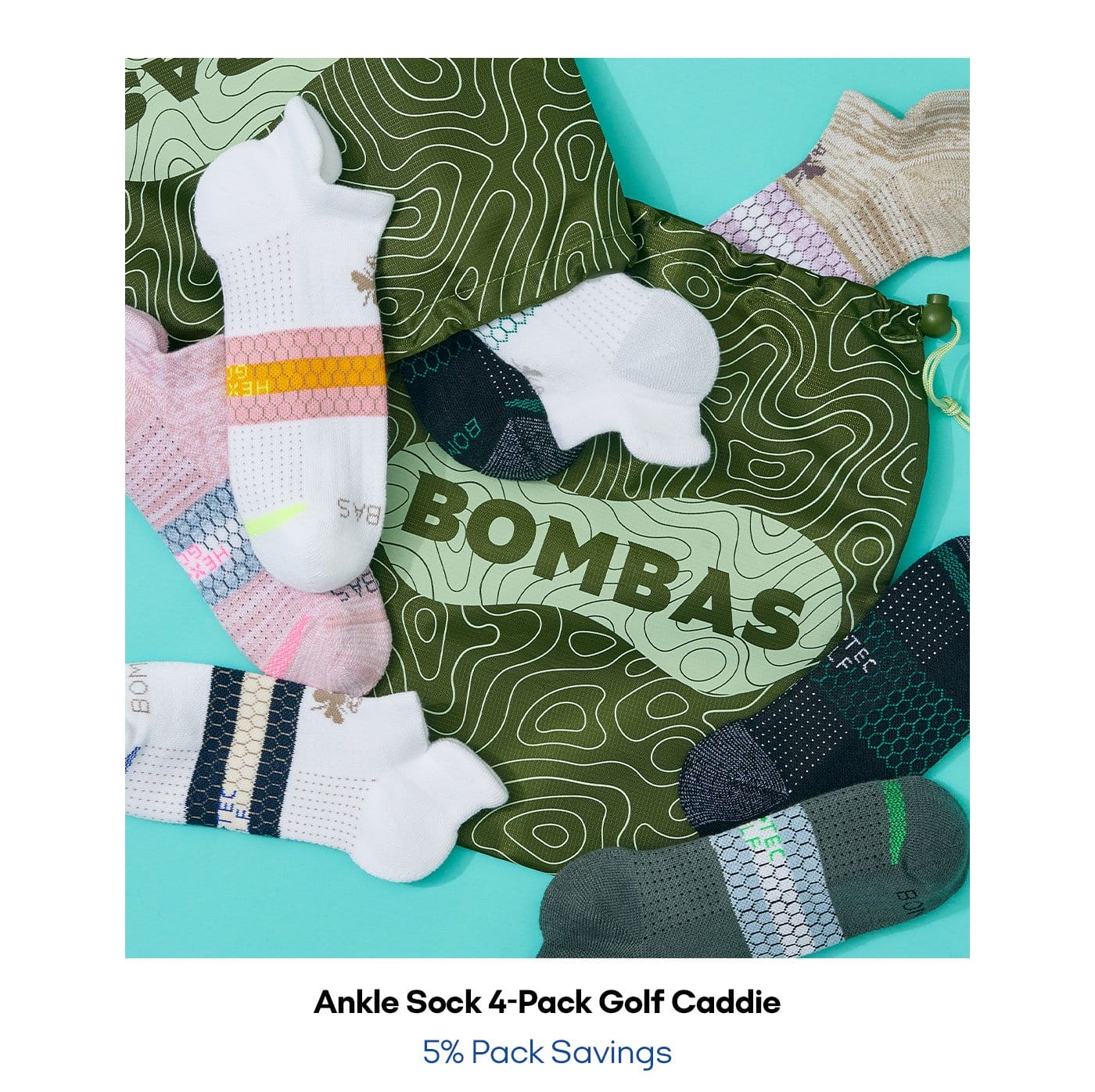 Ankle sock 4-pack Golf Caddie 5% Pack Savings