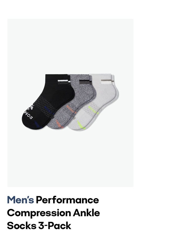 Men's Performance Compression Ankle Socks 3-Pack
