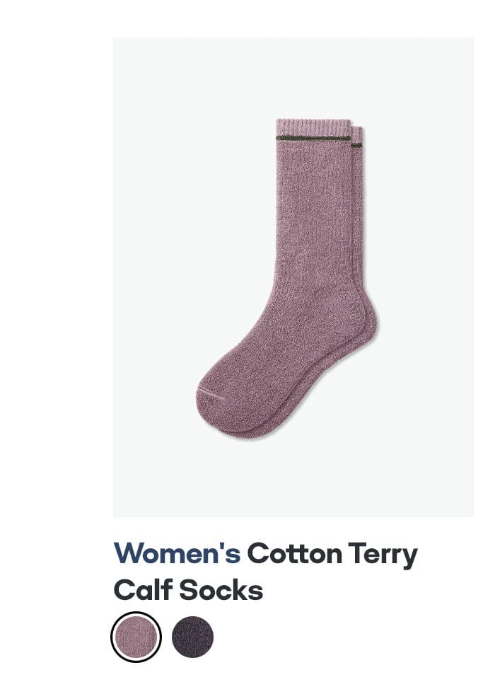 Women's Cotton Terry Calf Socks