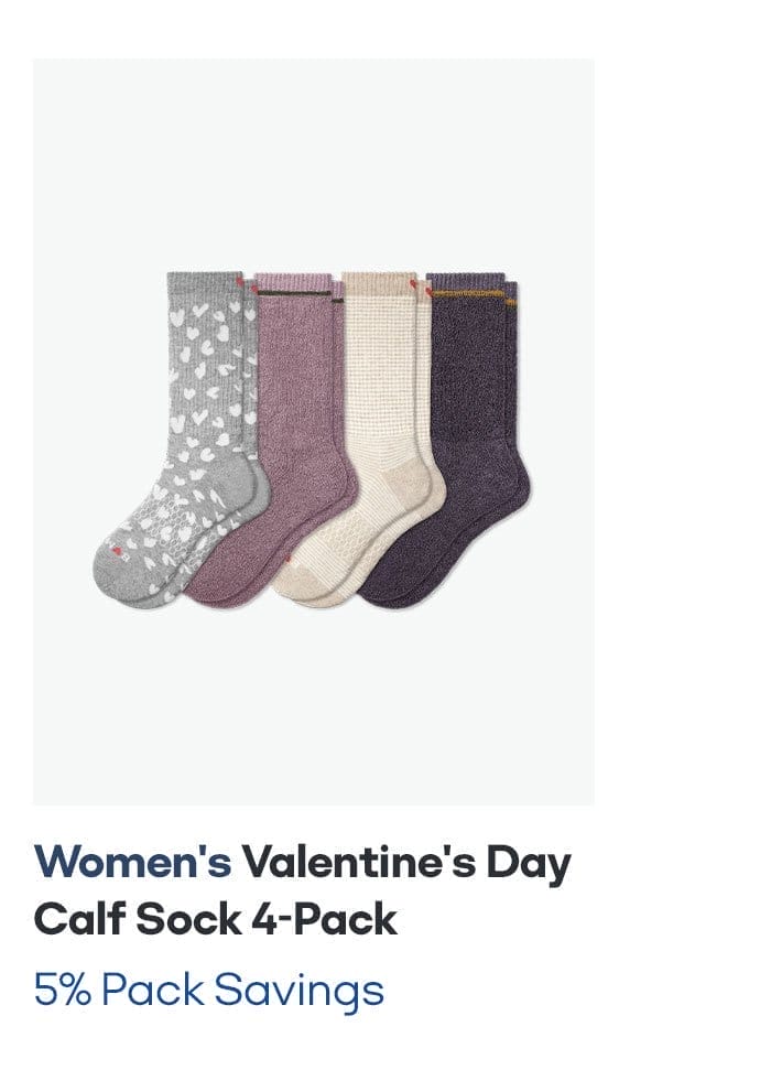 Women's Valentine's Day Calf Sock 4-Pack