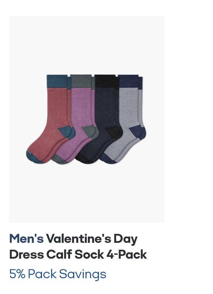 Men's Valentine's Day Dress Calf Sock 4-Pack