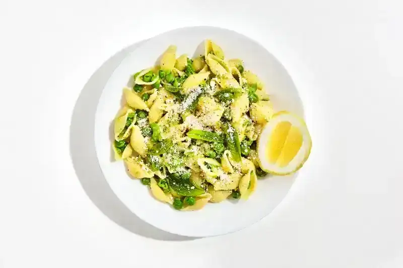 Creamy One-Pot Pasta with Peas and Mint recipe