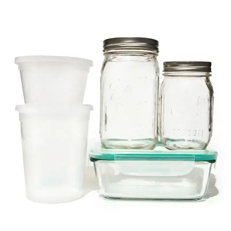The best food storage containers—plastic deli tubs, glass containers, and mason jars