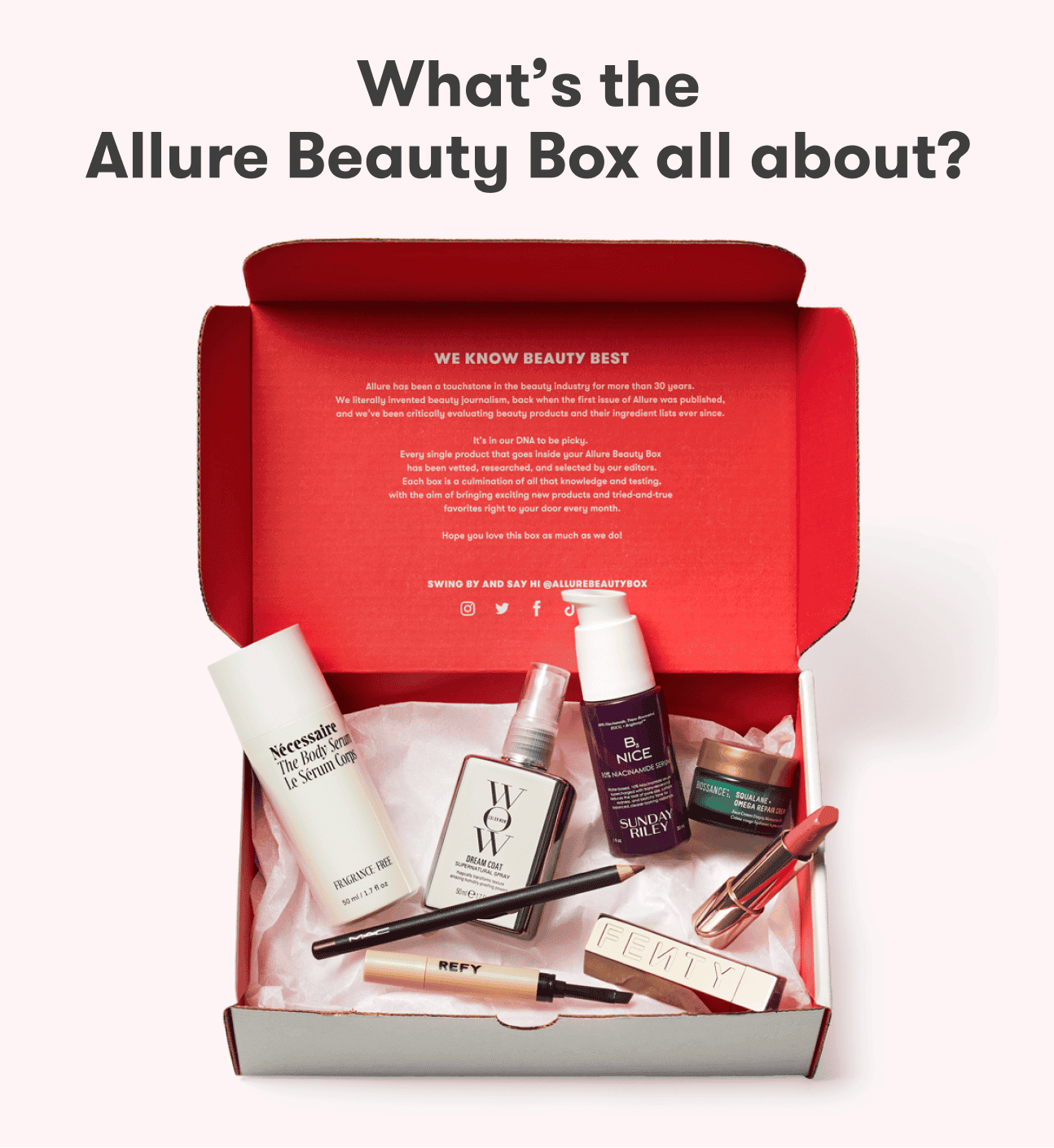 Whats the Allure Beauty box all about? The box opened with showing the featured beauty box products.