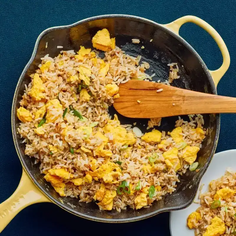Ginger Fried Rice in a skillet 
