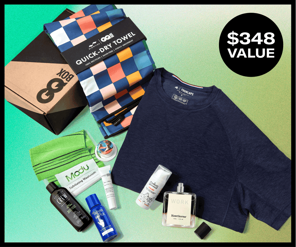 Image showcasing the GQ Spring box. \\$348 value.