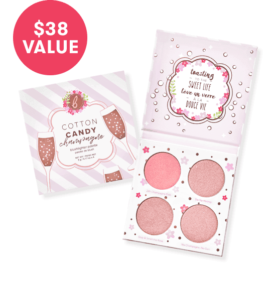 \\$38 value. Cotton candy champagne blushlighter palette.