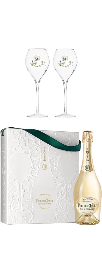 Image of Perrier-Jouet NV Blanc De Blanc & Flutes Gift Pack 750ml