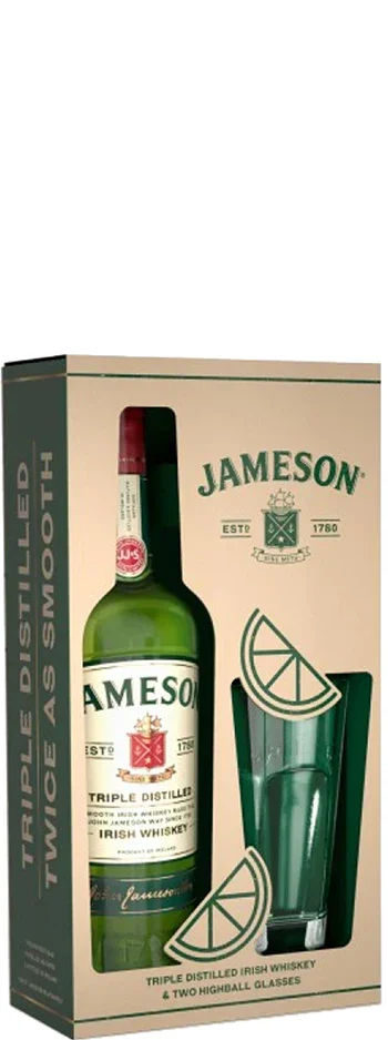 Image of Jameson Irish Whisky & 2 Highball Glasses Gift Pack 700ml