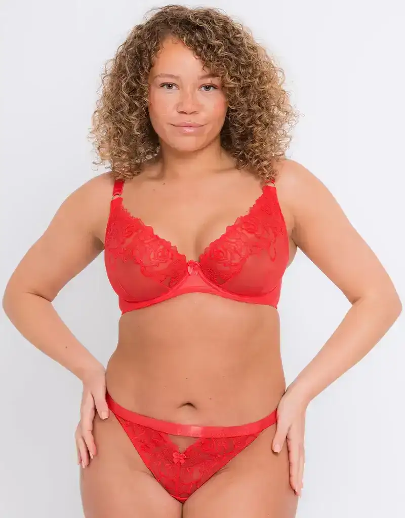 Curvy Kate Stand Out Scooped Plunge Bra Fiery Red