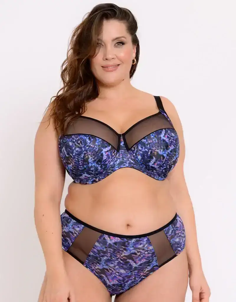 Adella Athena Aura Full Cup Bra Black/Blue Print