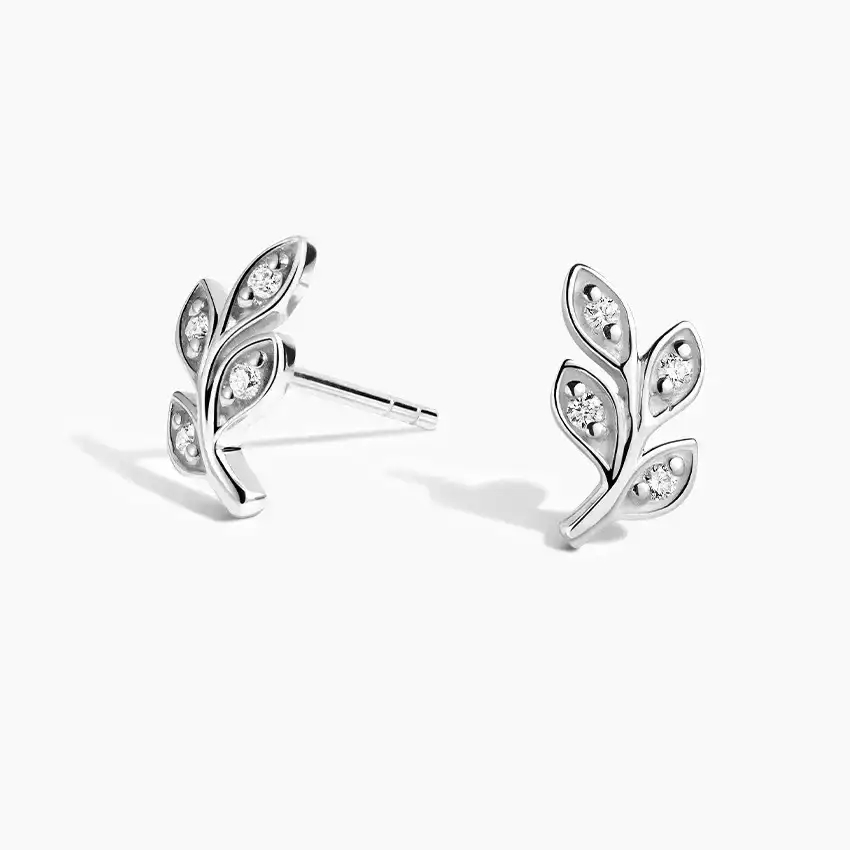 14K White Gold Juniper Diamond Earrings