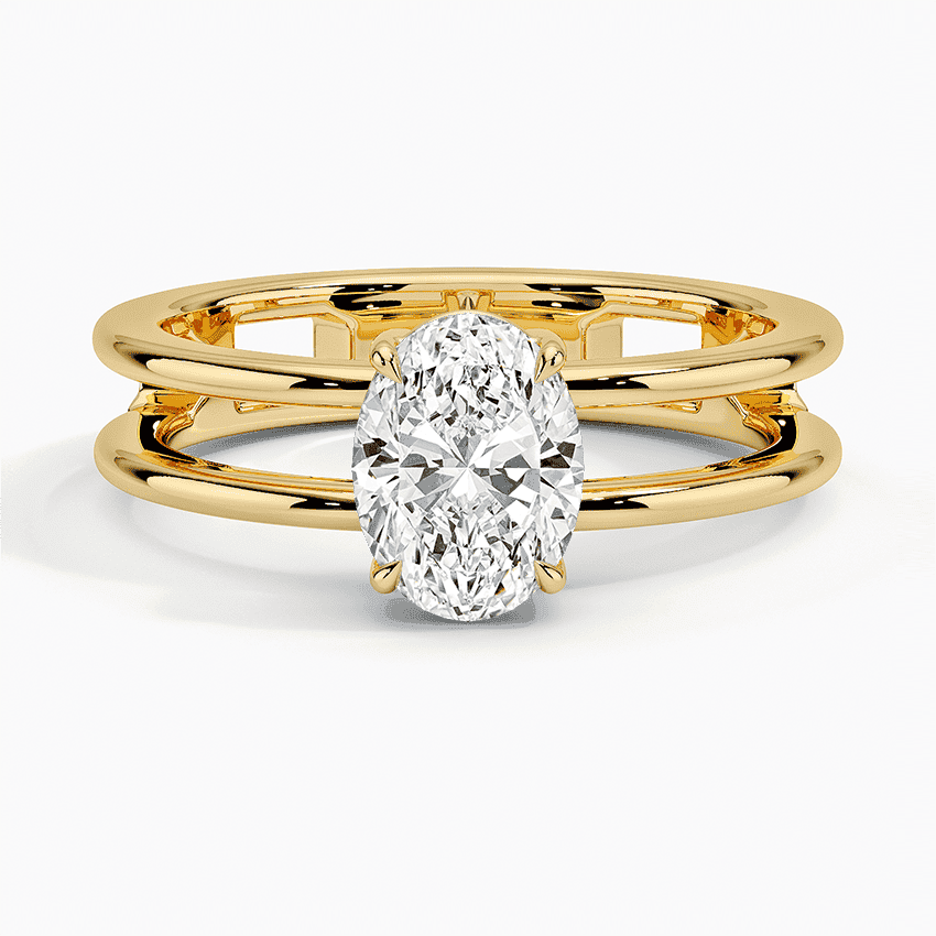 Aimee Open Double Band Solitaire Ring