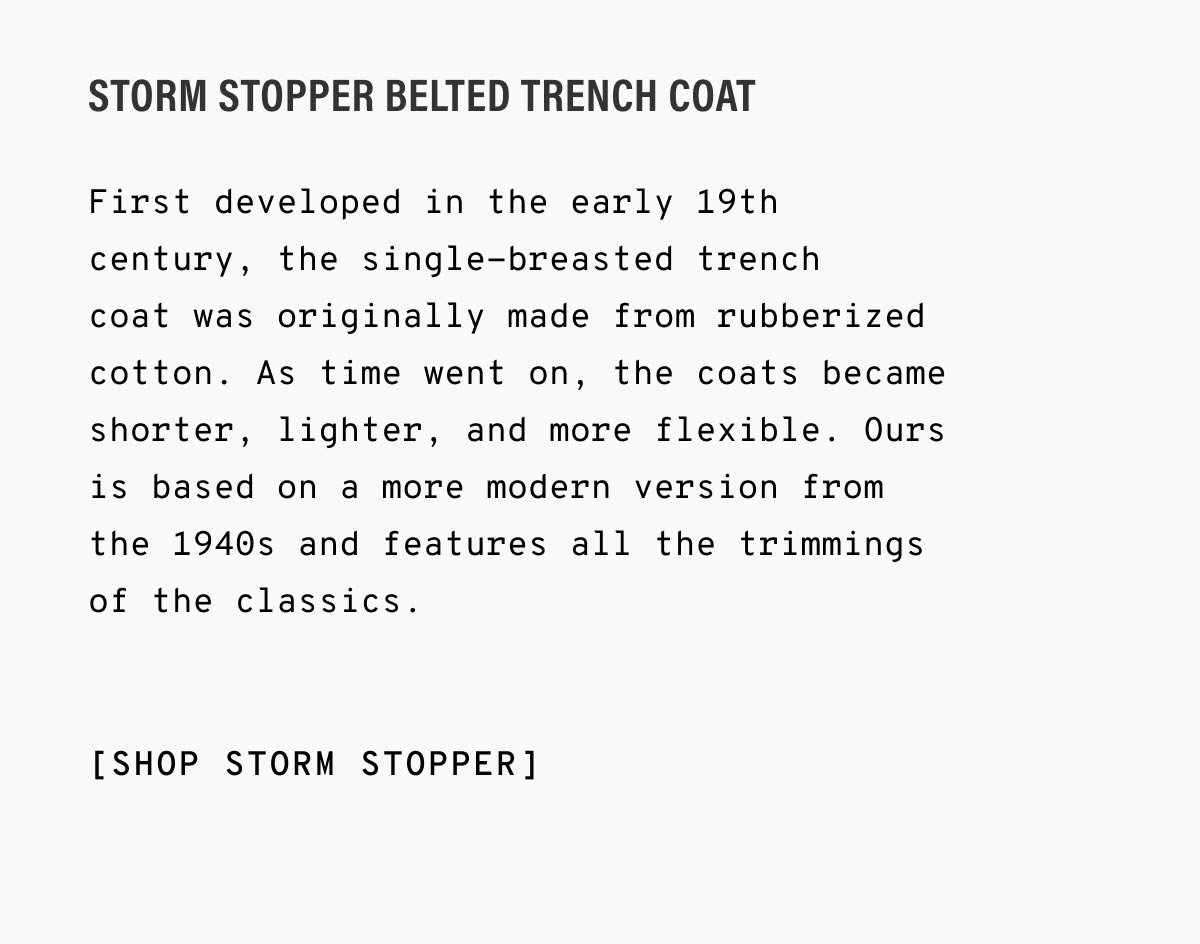 Storm Stopper Belted Trench Coat