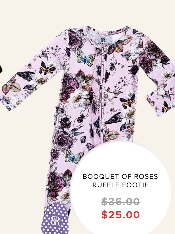 BOOquet Of Roses Ruffle Footie
