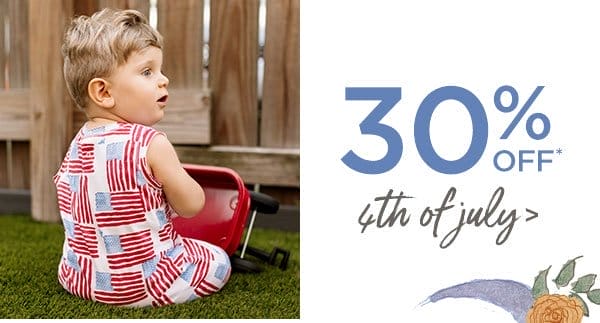 30% off 4th of July!