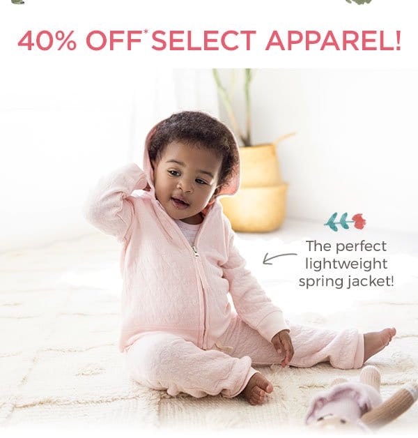 40% off select apparel!