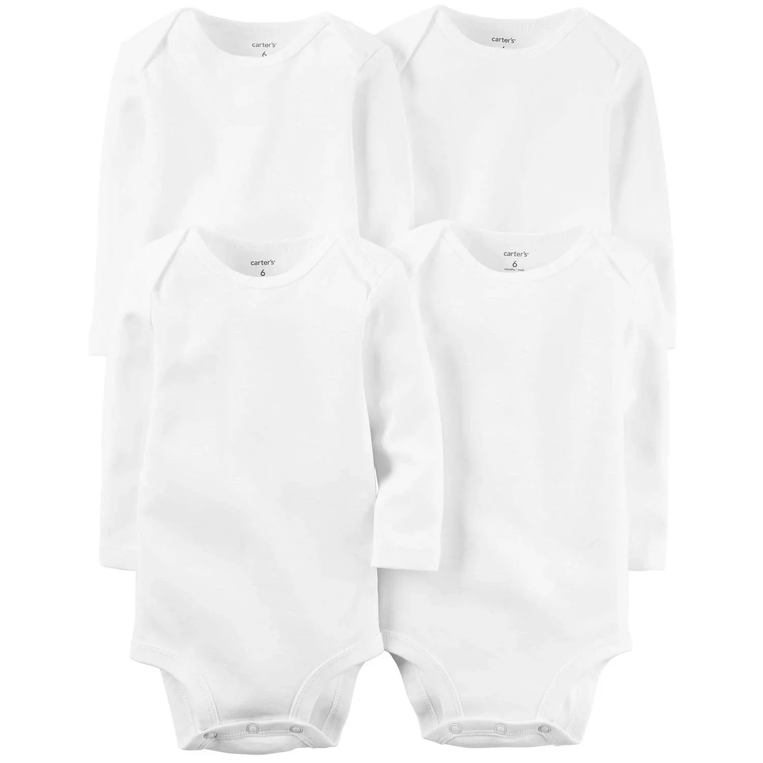 Image of Carter's Baby 4-Pack Long-Sleeve Bodysuits