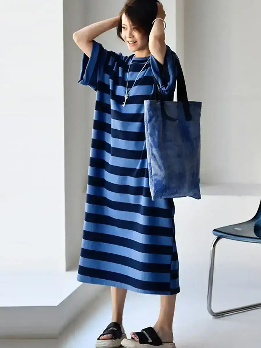 Plus Size Stripe Maxi Dress