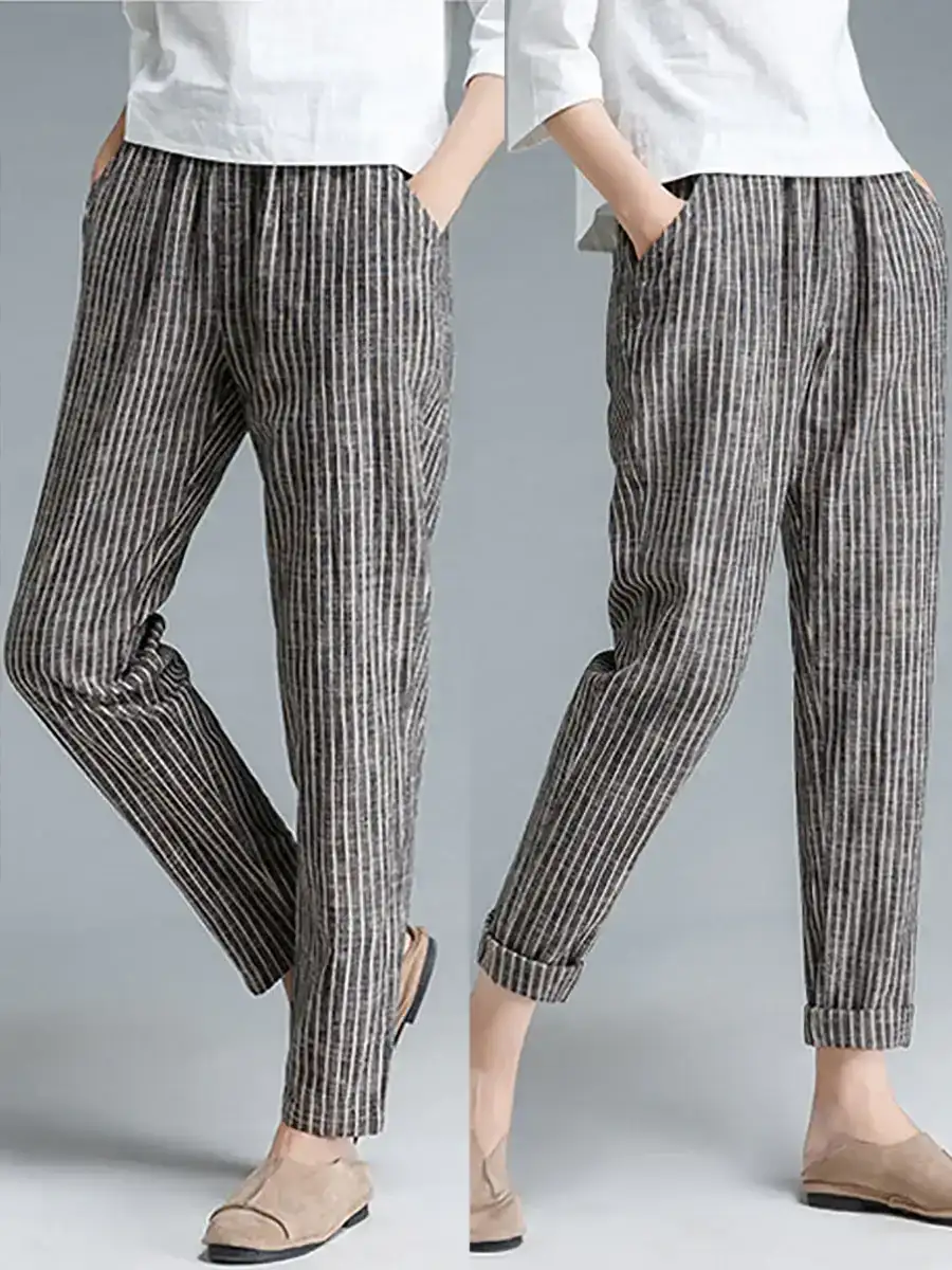 M-3XL Cotton Linen Pants