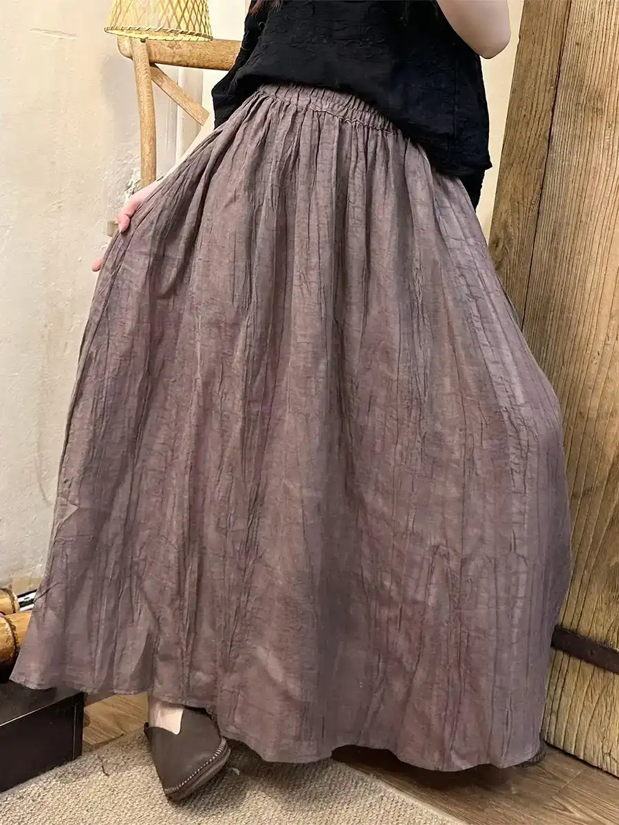 Vintage Tie-dye Ramie Skirt
