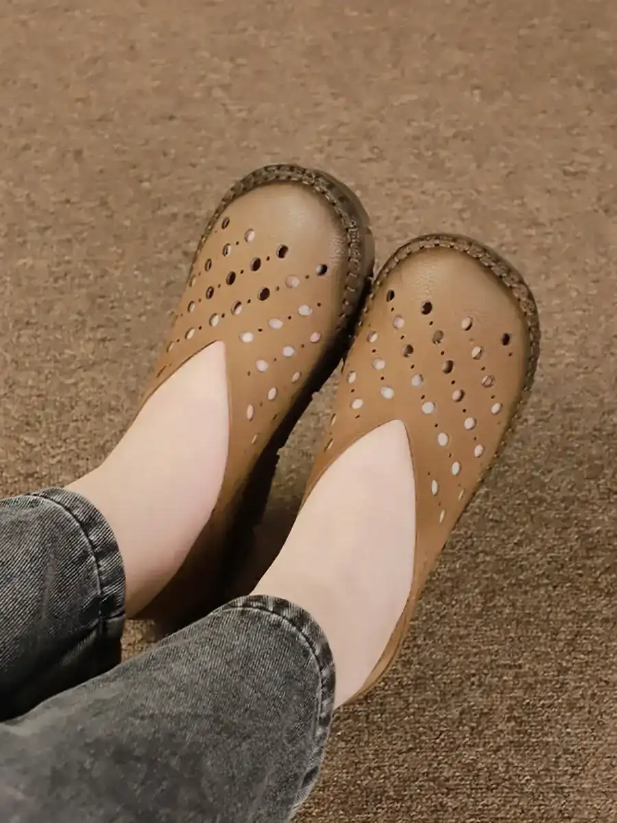 Leather Cutout Sandals