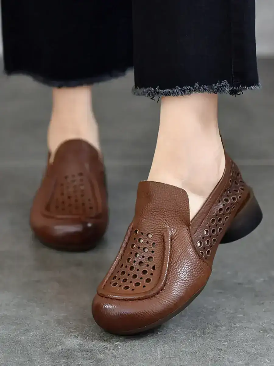 Cutout Leather Shoes