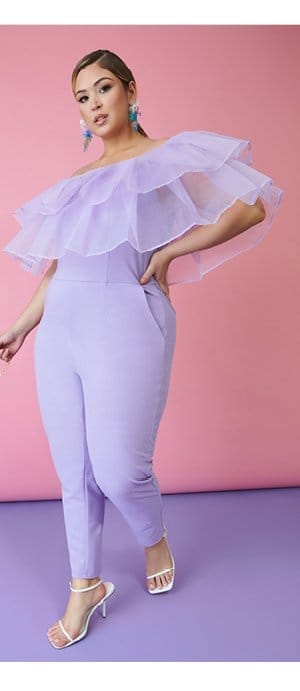 Off The Shoulder Ruffled Jumpsuit