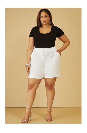 Pleated Stretch Crepe Shorts