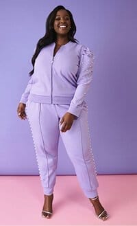 Faux Pearl Embellished Joggers
