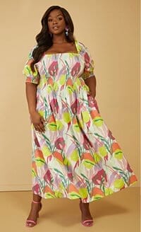 Floral Linen Blend Maxi Dress